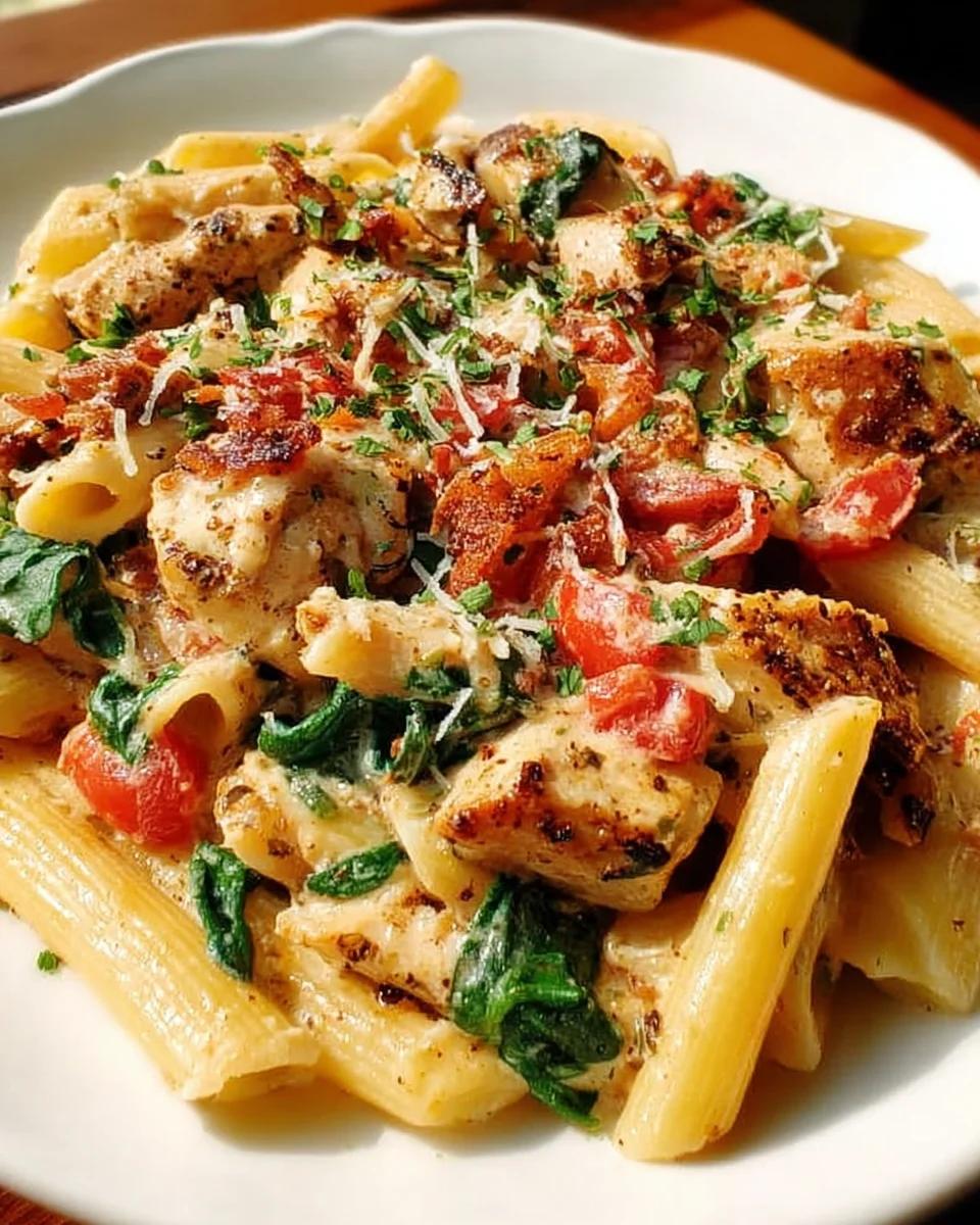 Creamy Chicken Pasta with Bacon 20 Creamy