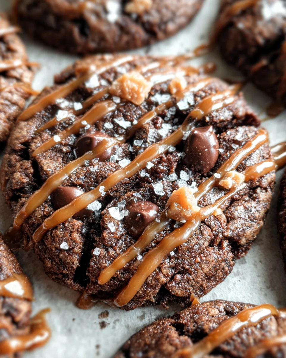 Double Chocolate Salted Caramel Cookies 25 Double