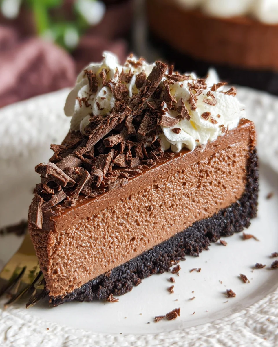 Easy No Bake Chocolate Cheesecake