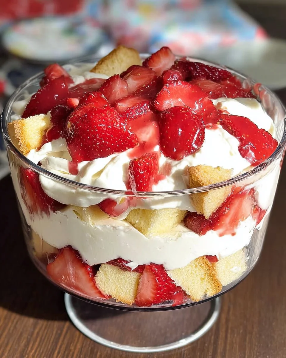 Easy Strawberry Trifle with Pound Cake