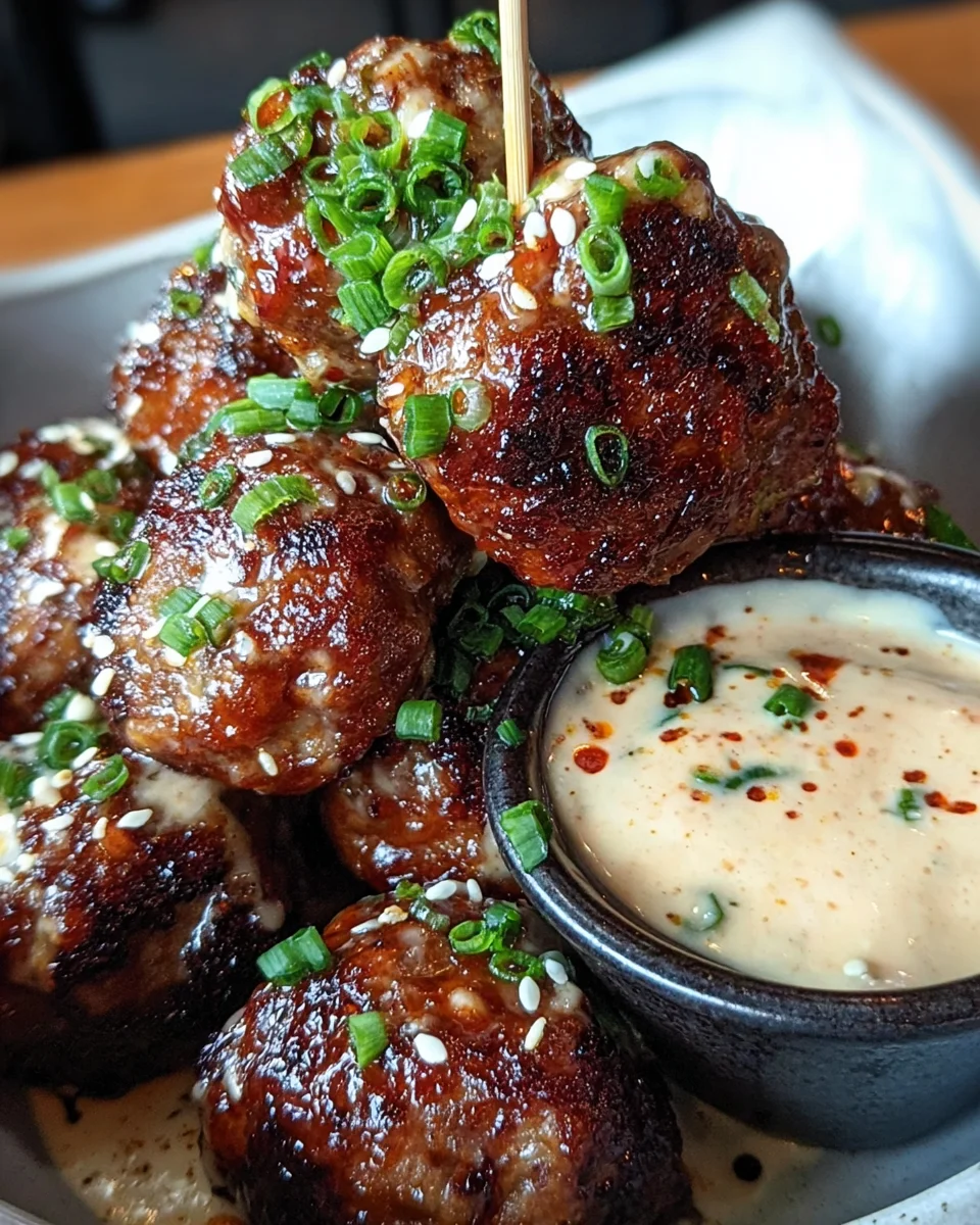 Korean BBQ Meatballs with Spicy Mayo Dip 39 Korean
