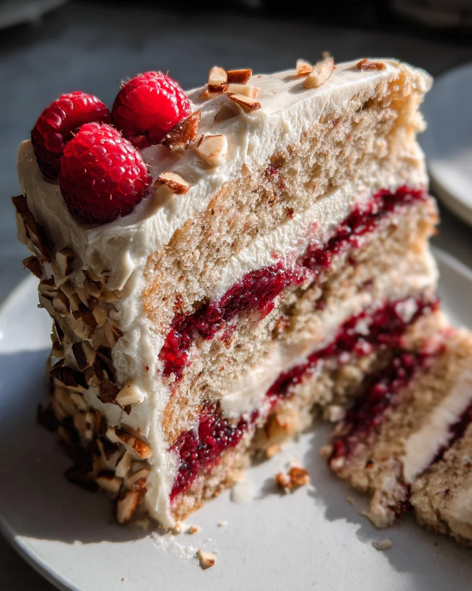 One Bowl Vegan Almond Raspberry Cake with Cream Cheese Frosting 28 One