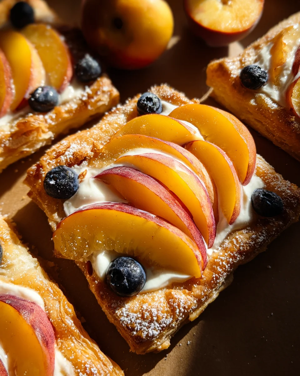 Peaches and Cream Puff Pastry Tart