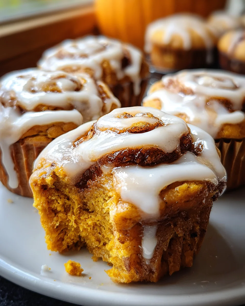 Pumpkin Cinnamon Roll Muffins
