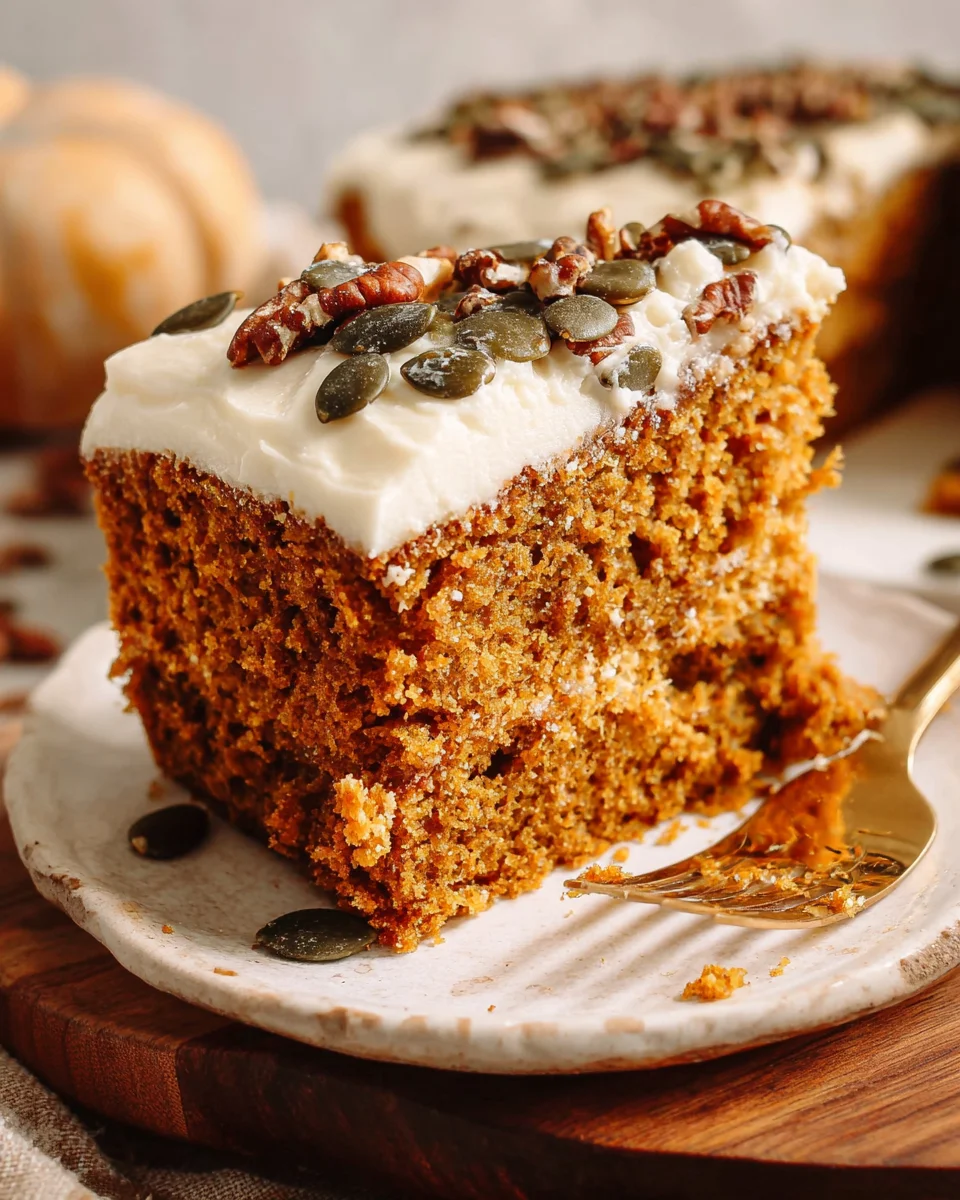 Pumpkin Spice Cake with Brown Sugar Cream Cheese Frosting