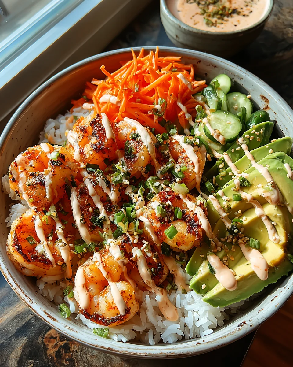 Shrimp Rice Bowls with Spicy Mayo