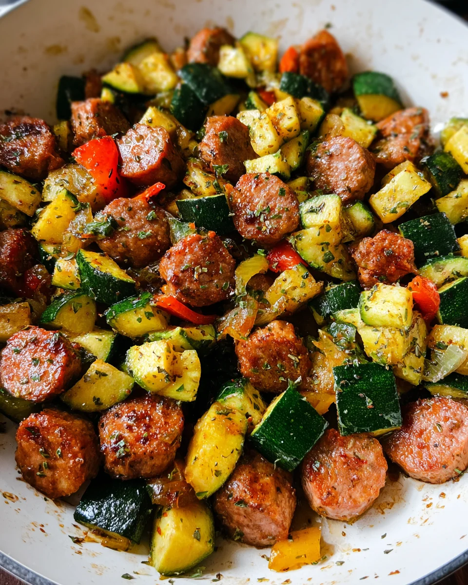 Skillet Sausage and Zucchini