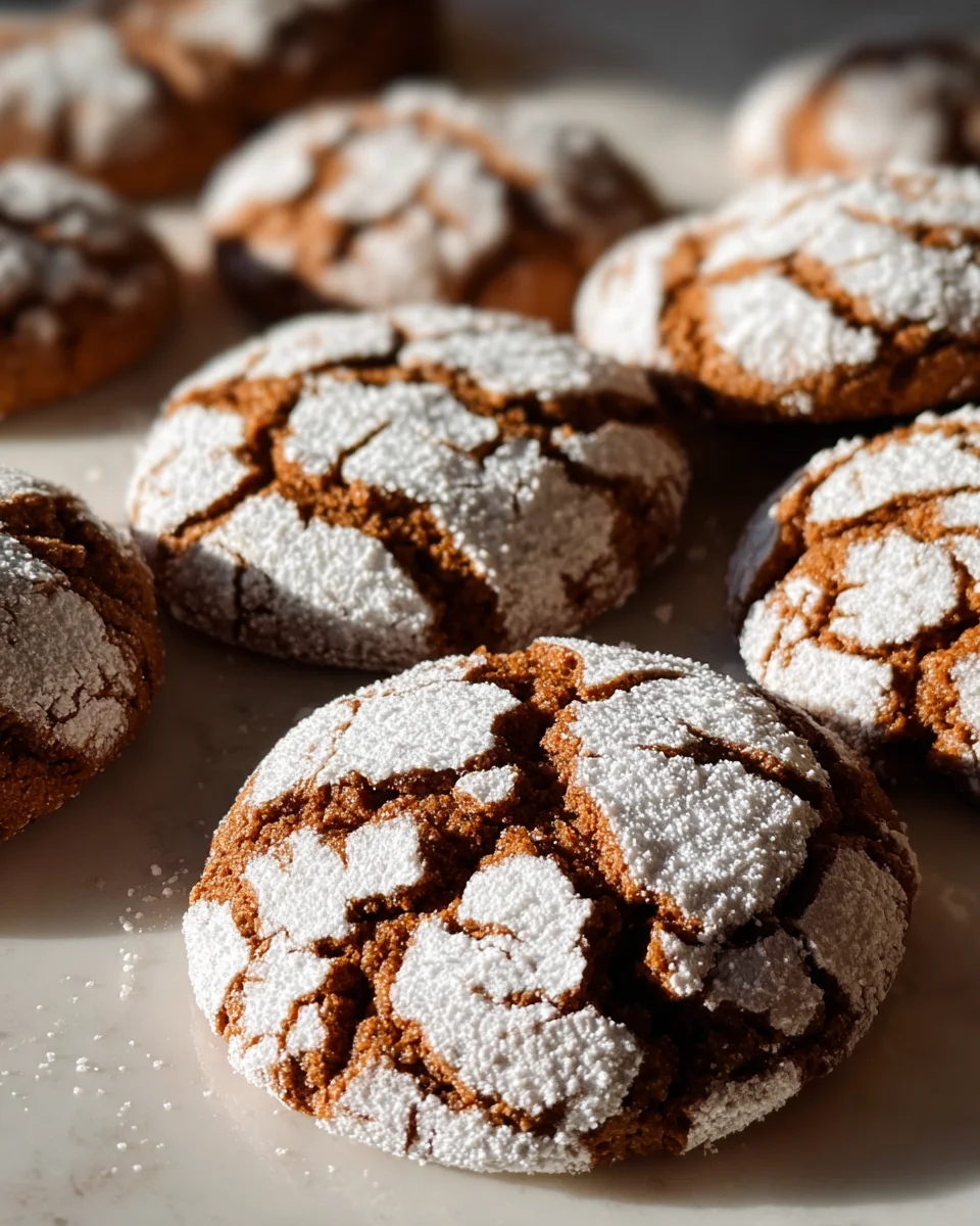 Soft and Spiced Gingerbread Crinkle Cookies