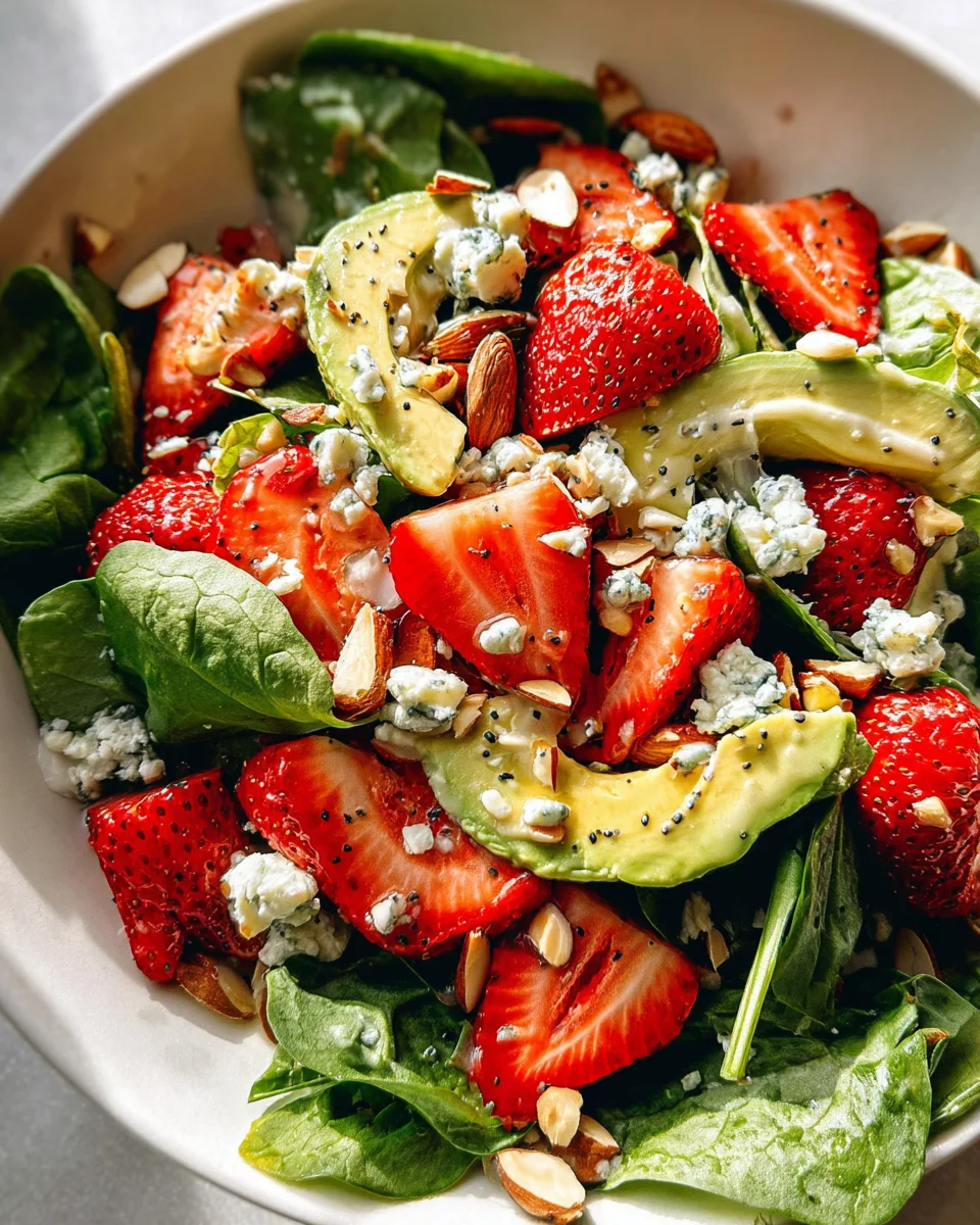 Strawberry Avocado Spinach Salad with Poppyseed Dressing 15 Strawberry