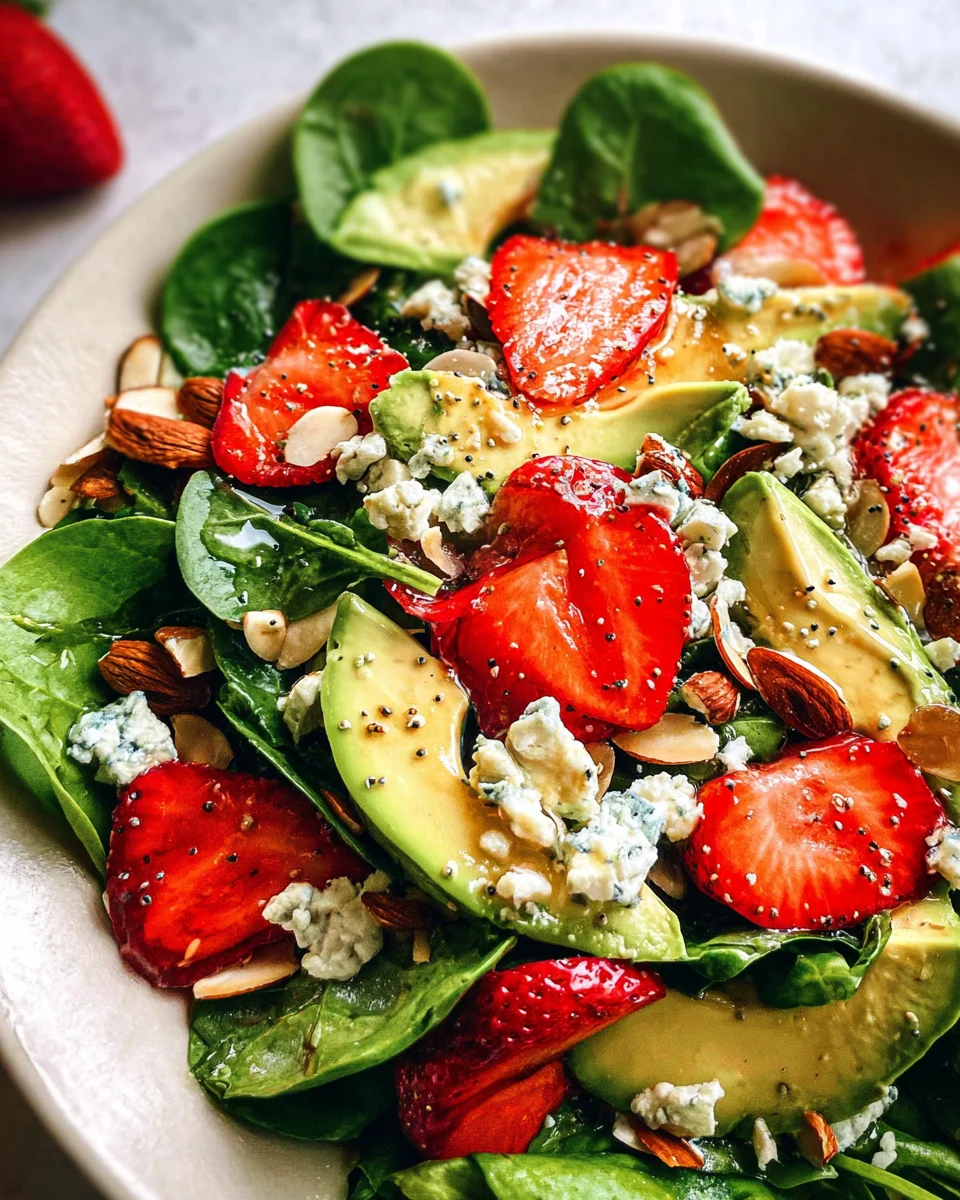 Strawberry Avocado Spinach Salad with Poppyseed Dressing 16 Strawberry