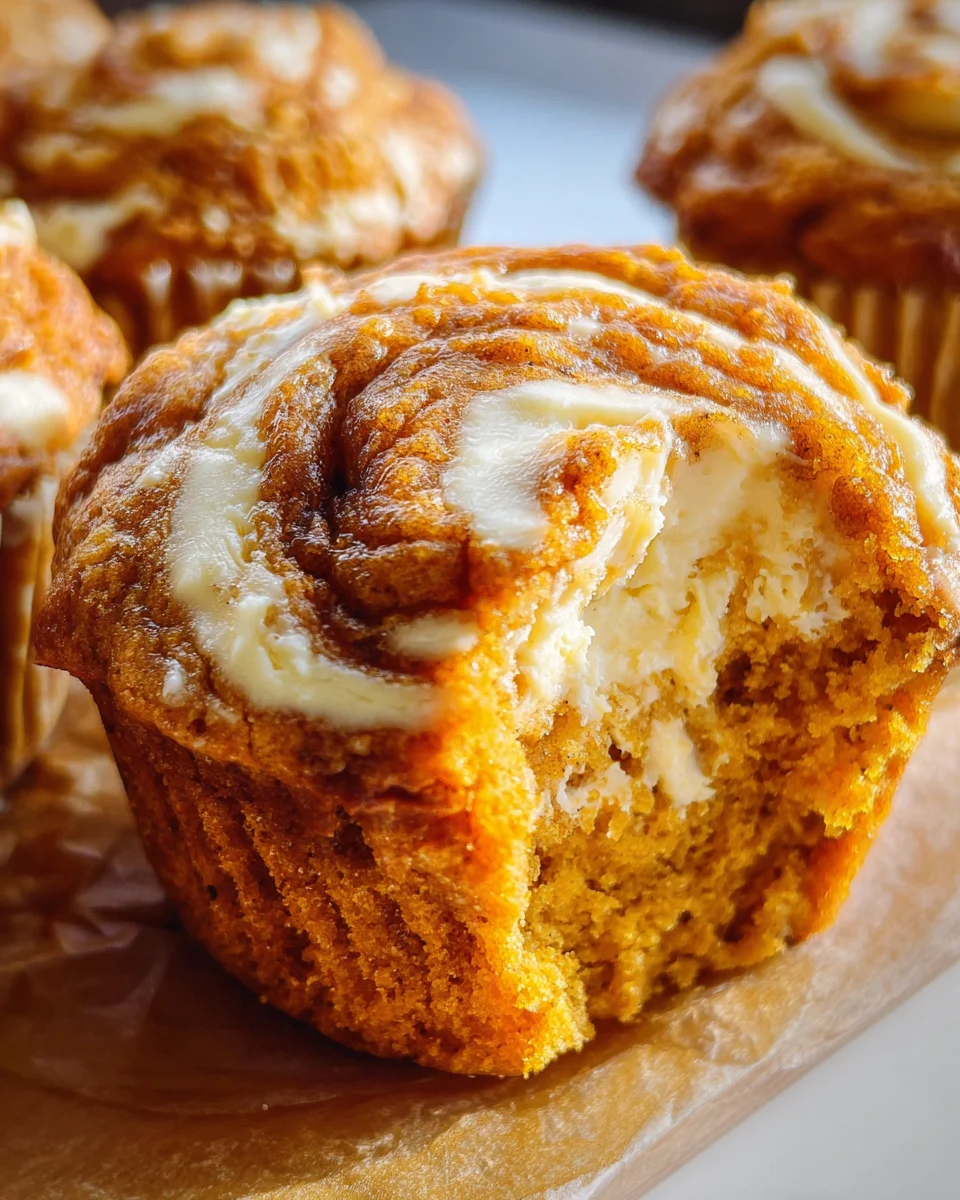 Best Swirled Pumpkin Cream Cheese Muffins