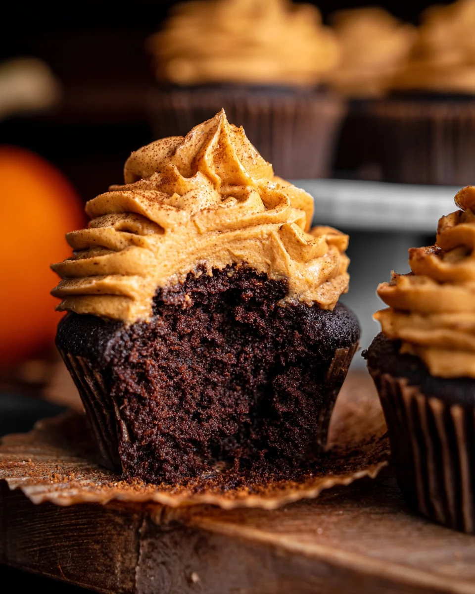 Chocolate Pumpkin Cupcakes 25 Chocolate