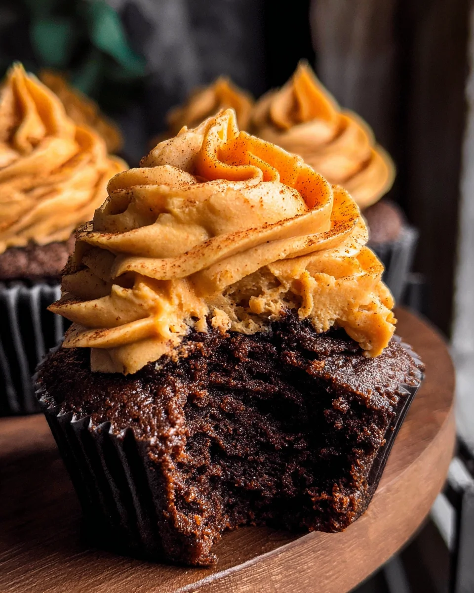 Chocolate Pumpkin Cupcakes 26 Chocolate