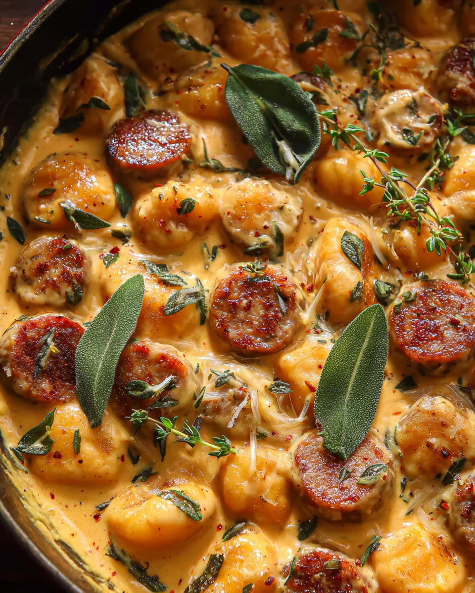 Creamy Butternut Squash Gnocchi with Sausage, Thyme, and Sage 25 Creamy Butternut Squash Gnocchi with Sausage, Thyme, and Sage