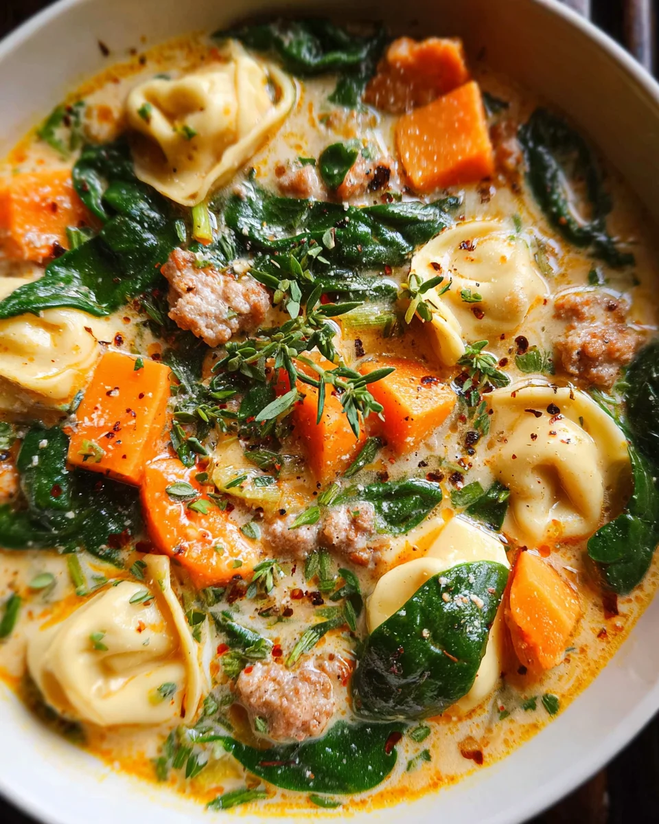 Creamy Sausage Tortellini Soup