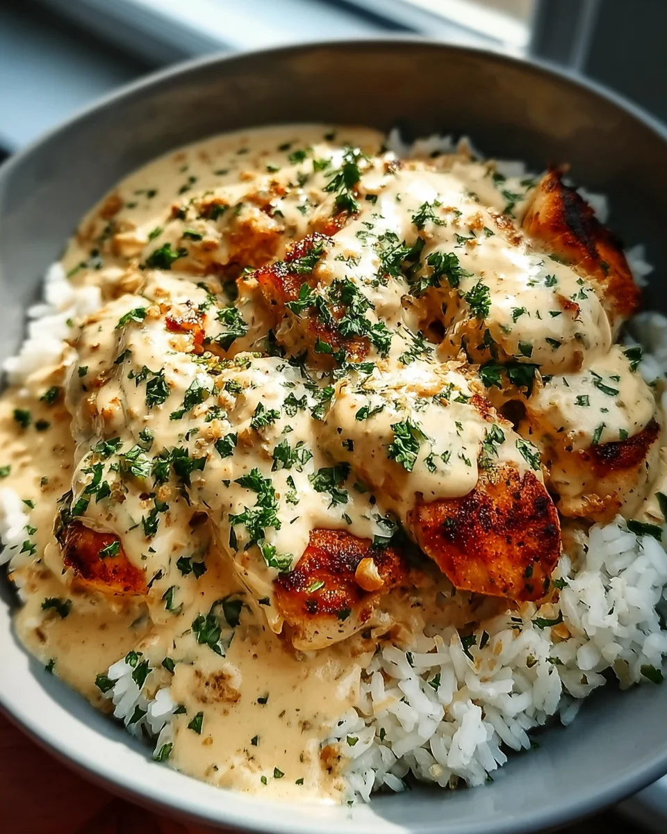 Creamy Smothered Chicken and Rice 17 Creamy
