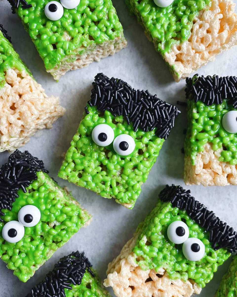 Frankenstein Halloween Rice Krispie Treats