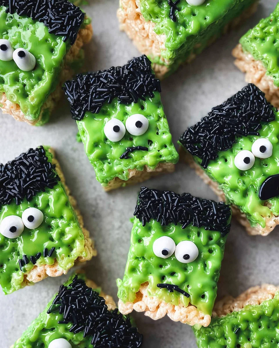 Frankenstein Halloween Rice Krispie Treats 19 Frankenstein