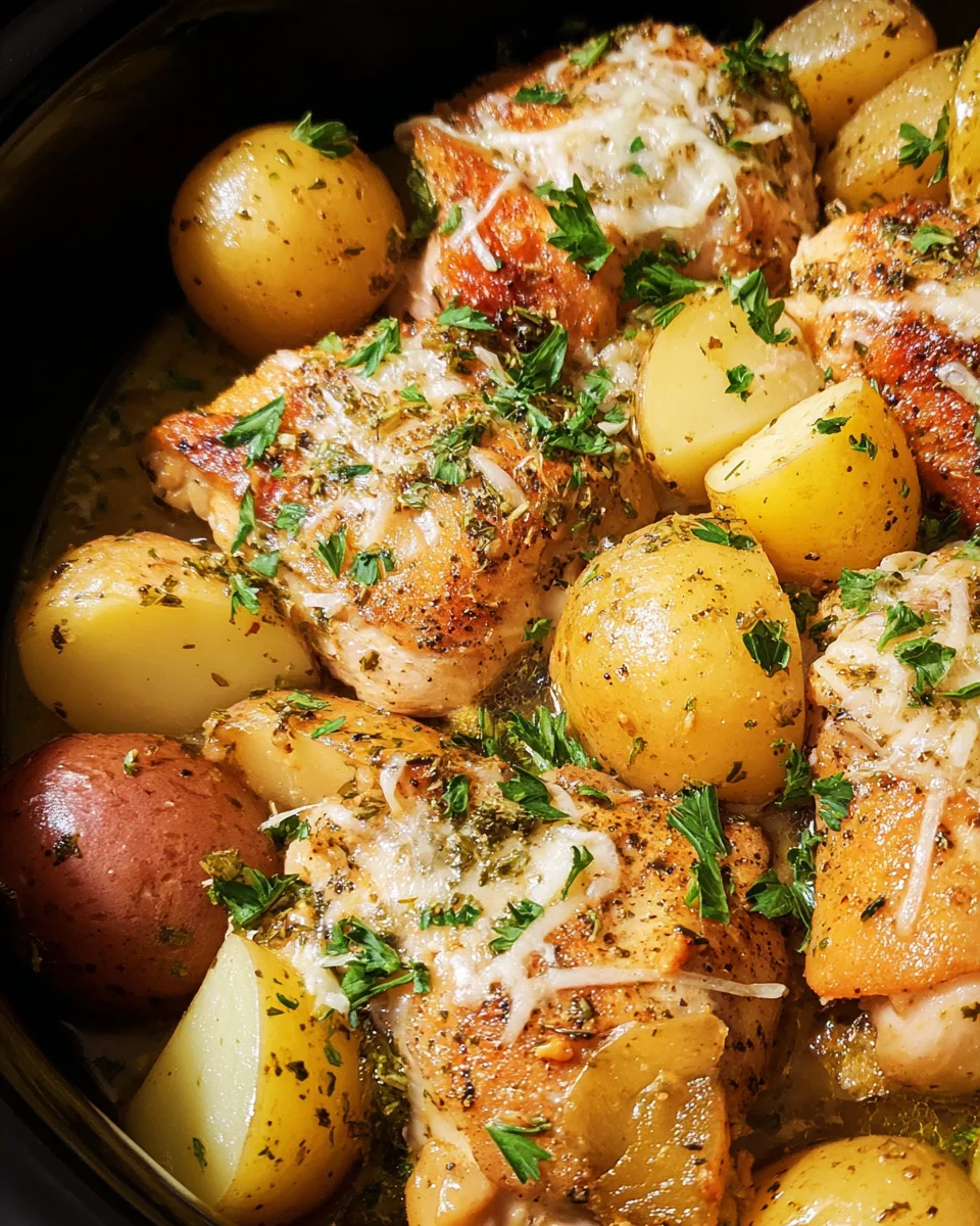 Garlic Parmesan Crockpot Chicken and Potatoes 36 Garlic Parmesan Crockpot Chicken and Potatoes