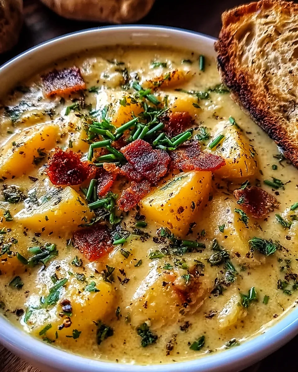 Hearty Cheddar Garlic Herb Potato Soup Recipe 23 Hearty