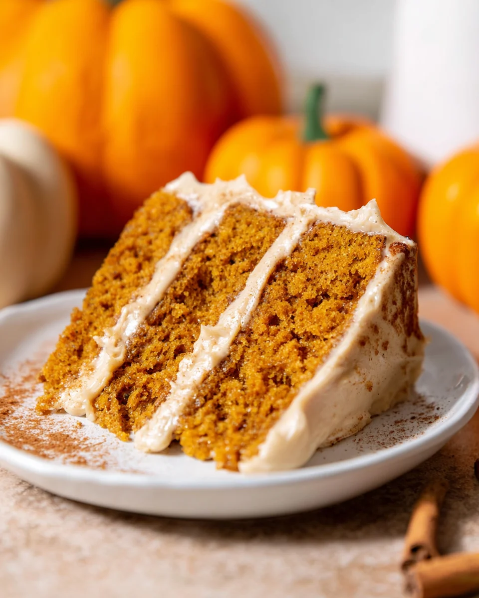 Pumpkin Cake with Cinnamon Cream Cheese Frosting