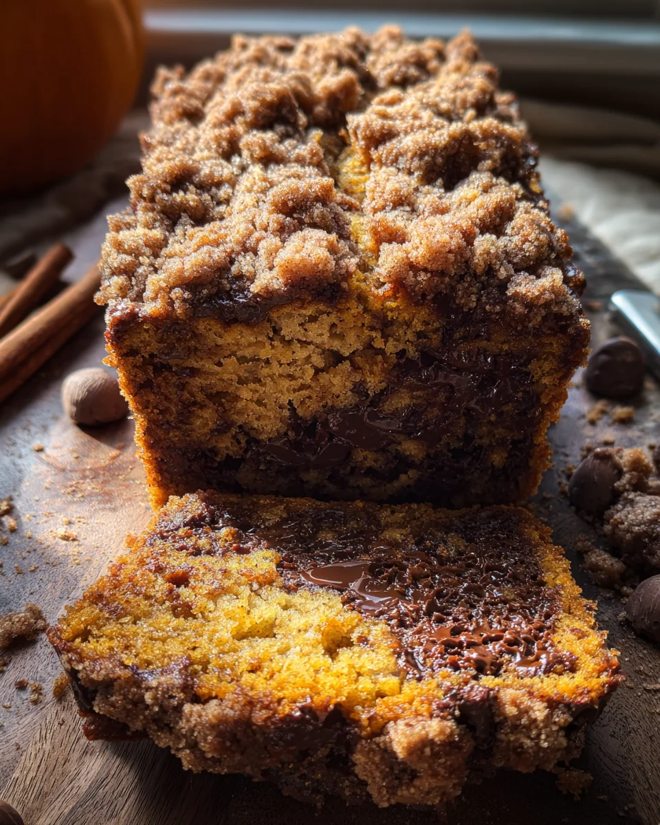Pumpkin Chocolate Chip Streusel Bread