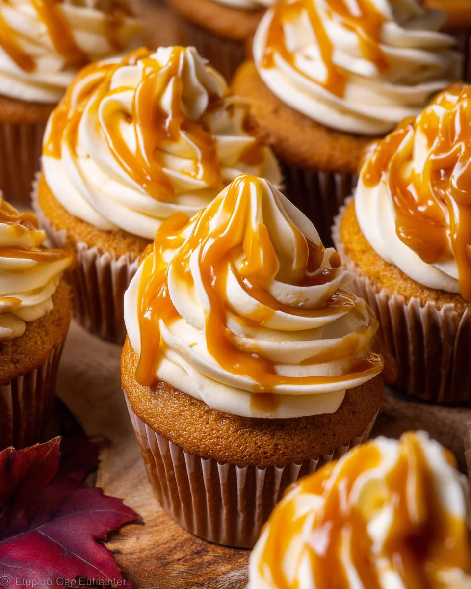 Pumpkin Cupcakes with Salted Caramel Cream Cheese Frosting 27 Pumpkin