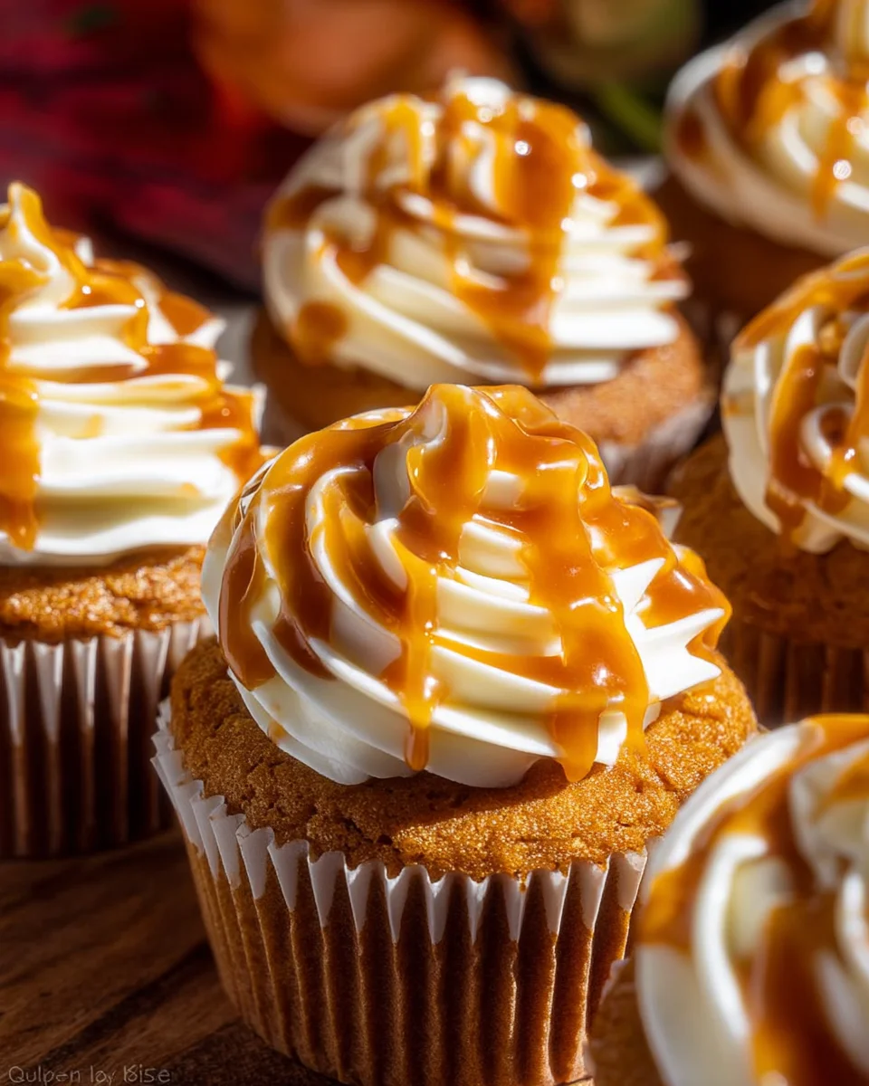 Pumpkin Cupcakes with Salted Caramel Cream Cheese Frosting 28 Pumpkin