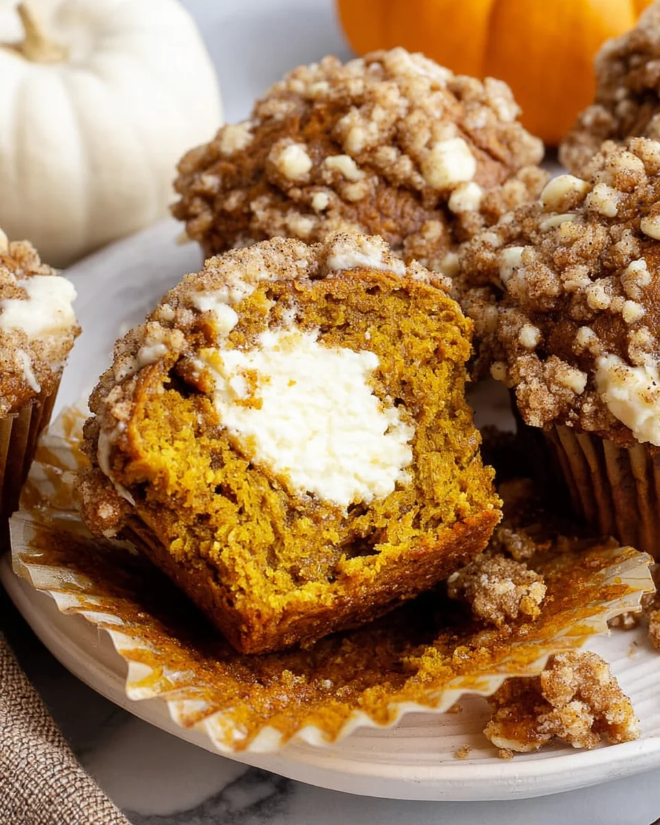 Pumpkin Spice Muffins with Cream Cheese Filling 32 Pumpkin