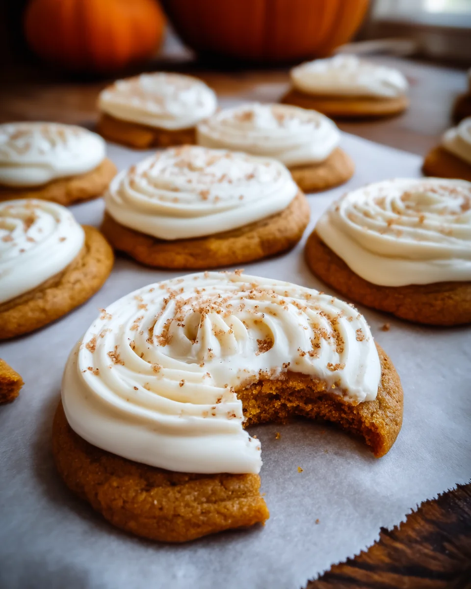 Pumpkin Sugar Cookies with Cream Cheese Frosting 29 Pumpkin