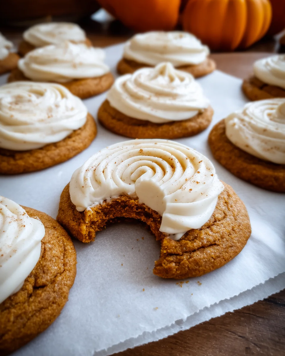 Pumpkin Sugar Cookies with Cream Cheese Frosting 30 Pumpkin