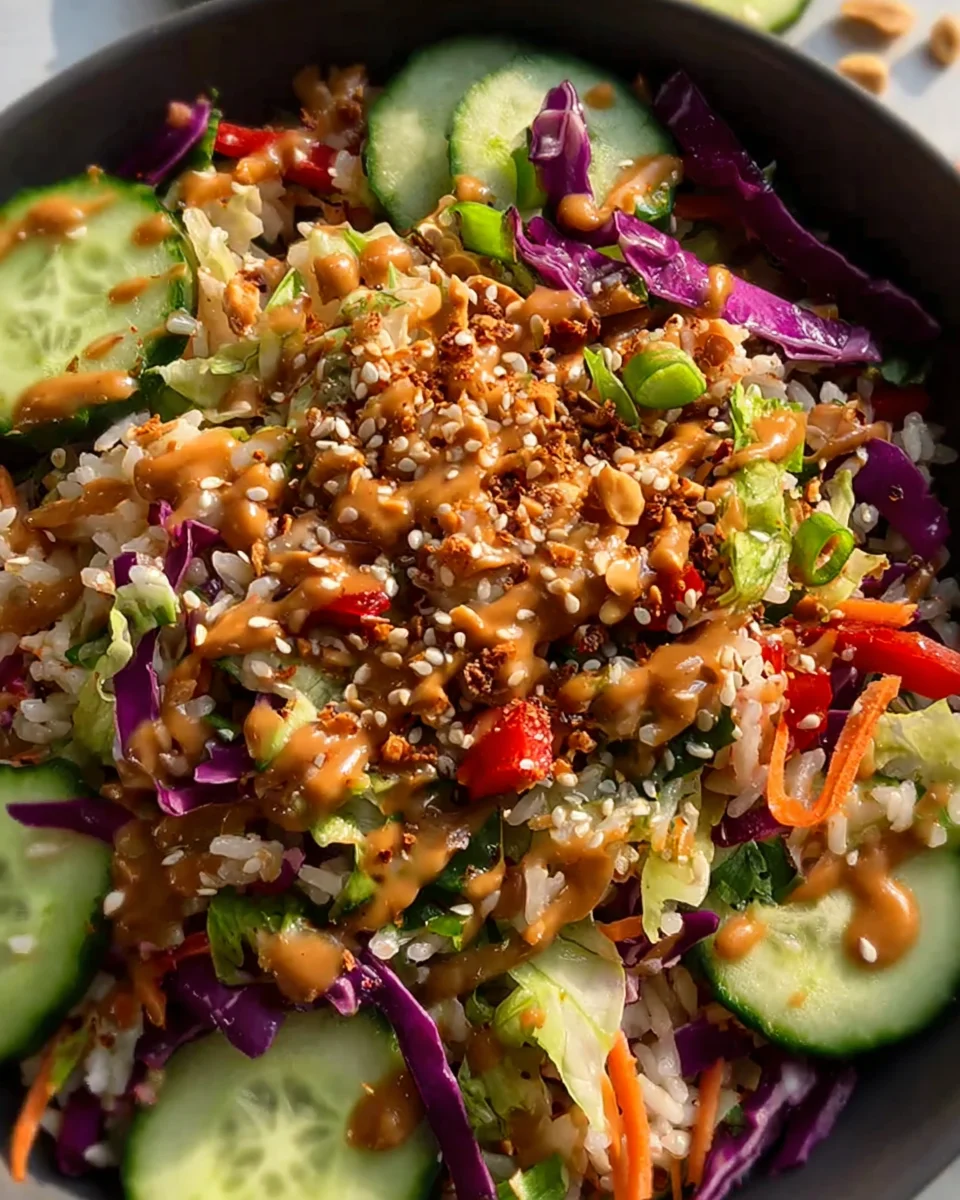 Quick Crispy Rice Salad with Peanut Sesame Dressing 29 Quick