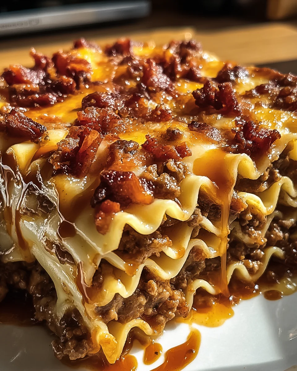 BBQ Bacon Cheeseburger Lasagna 6 BBQ Bacon Cheeseburger Lasagna