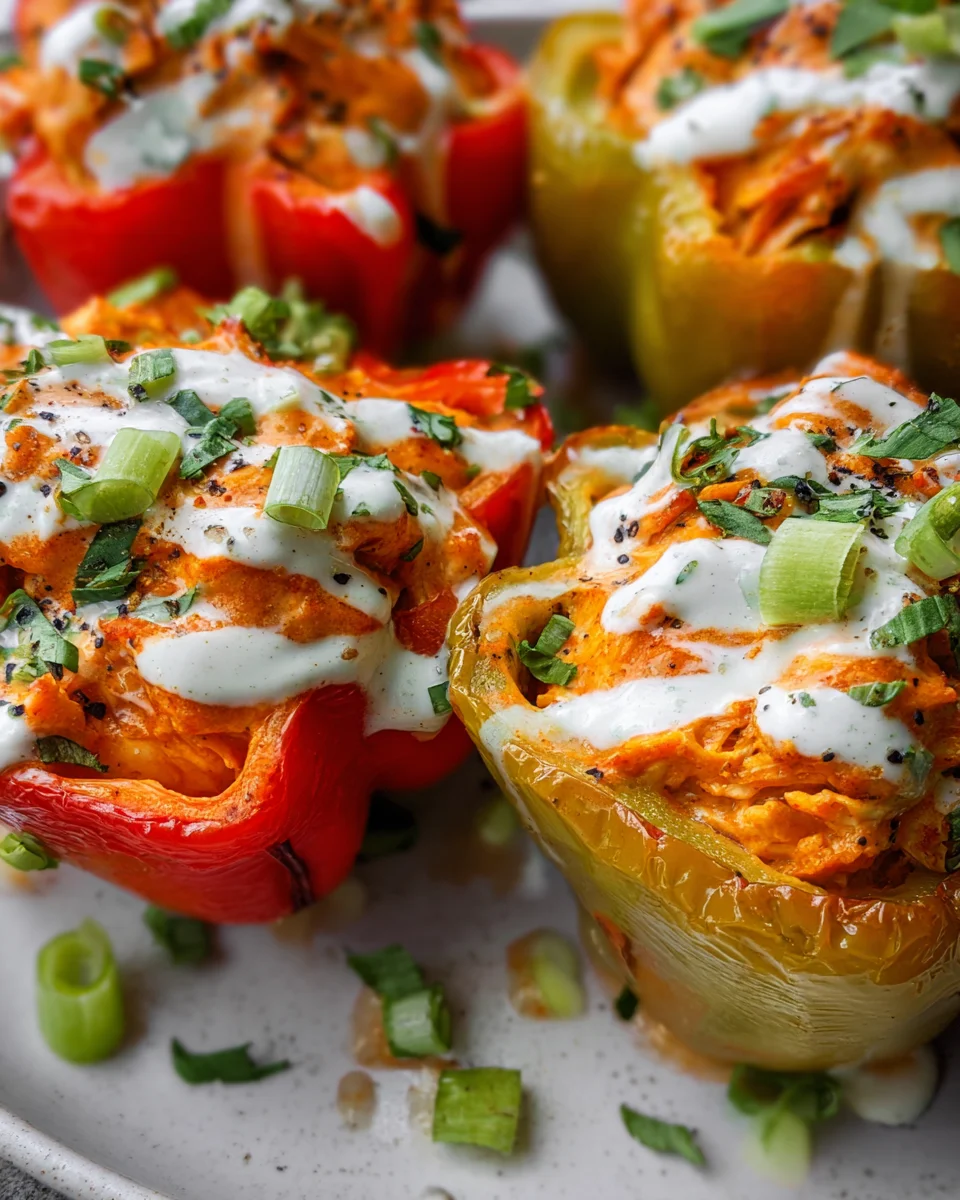 Buffalo Chicken Stuffed Peppers