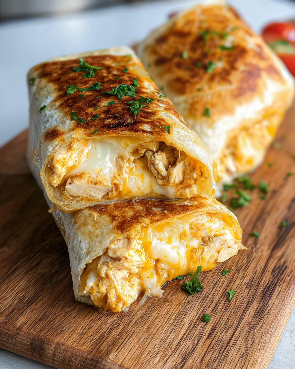 Cheesy Garlic Chicken Wraps 30 Cheesy Garlic Chicken Wraps