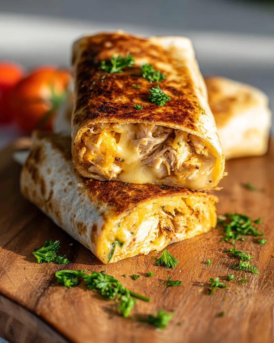 Cheesy Garlic Chicken Wraps 16 Cheesy