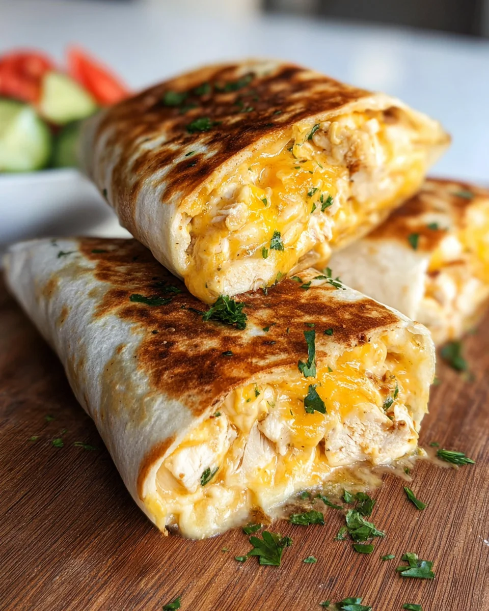 Cheesy Garlic Chicken Wraps 17 Cheesy
