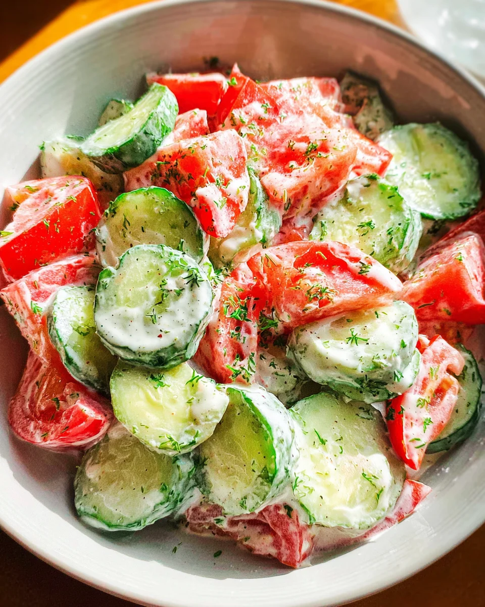 Creamy Cucumber Tomato Salad Recipe
