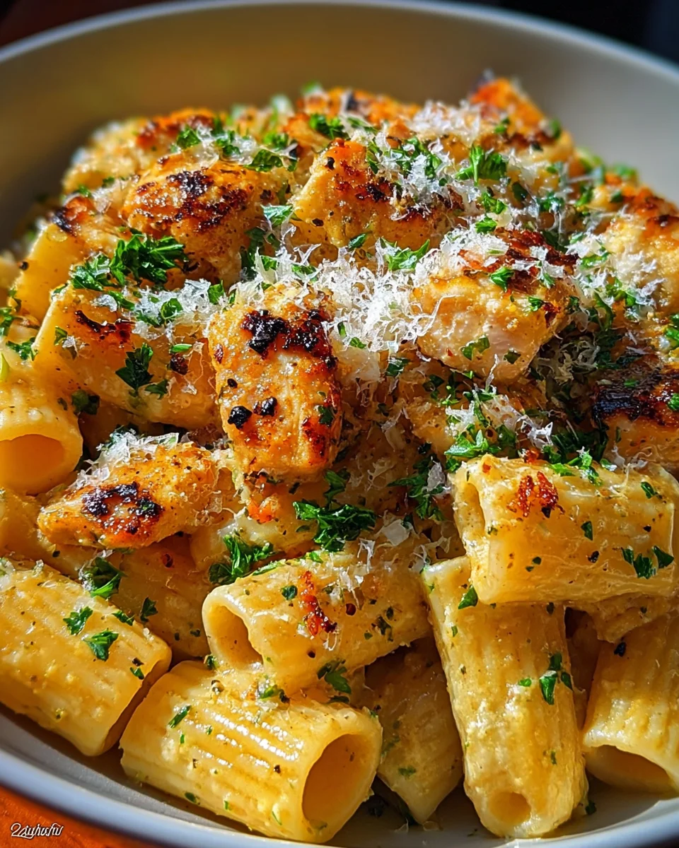 Garlic Butter Chicken with Rigatoni and Parmesan 24 Garlic