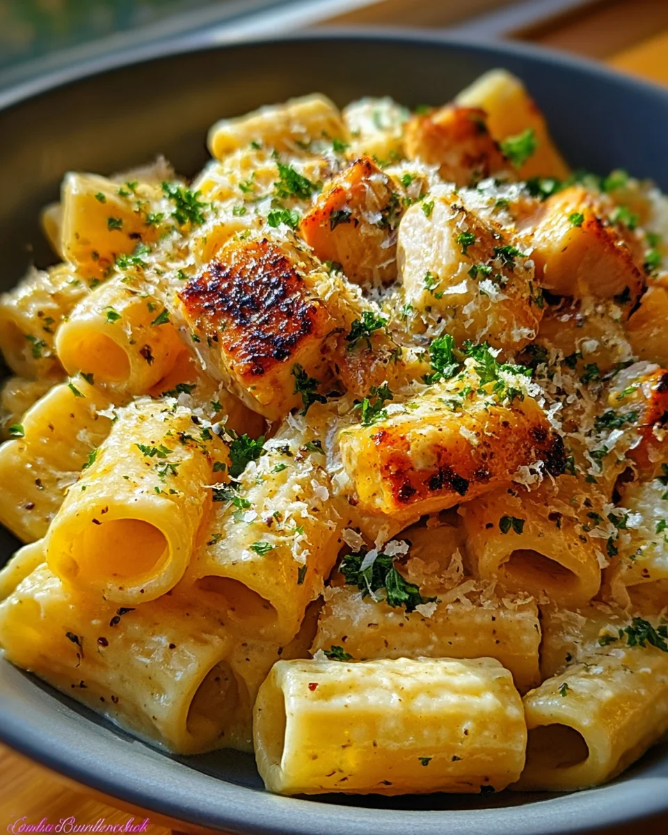 Garlic Butter Chicken with Rigatoni and Parmesan 25 Garlic