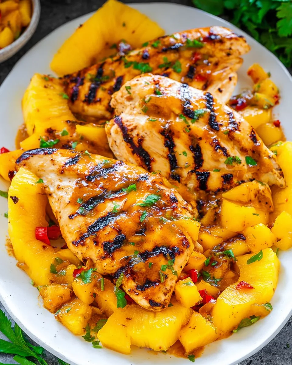 Grilled Mango Pineapple Chicken 17 Grilled