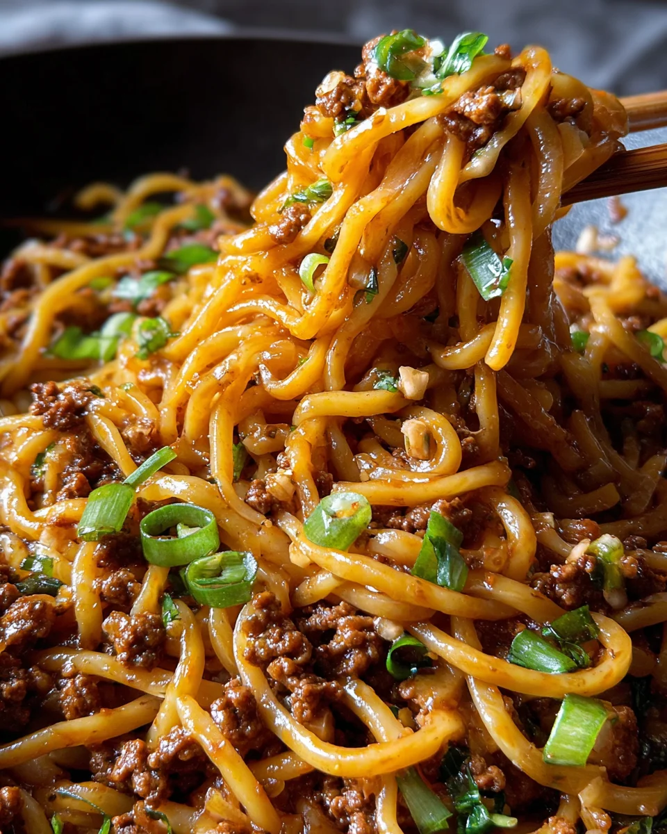 Ground Beef Mongolian Noodles 20 Ground