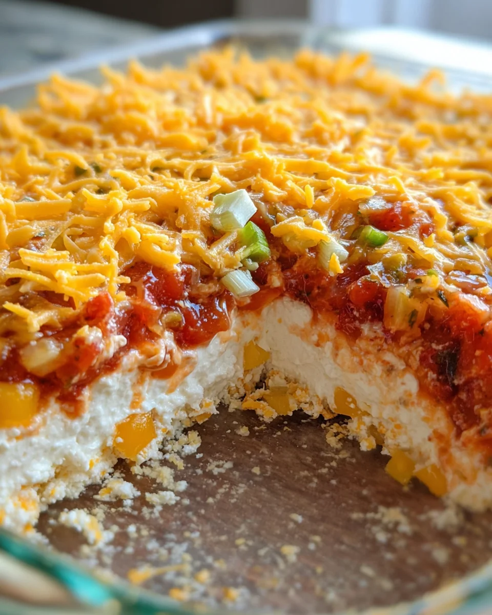Layered Cream Cheese and Salsa Dip 16 Layered
