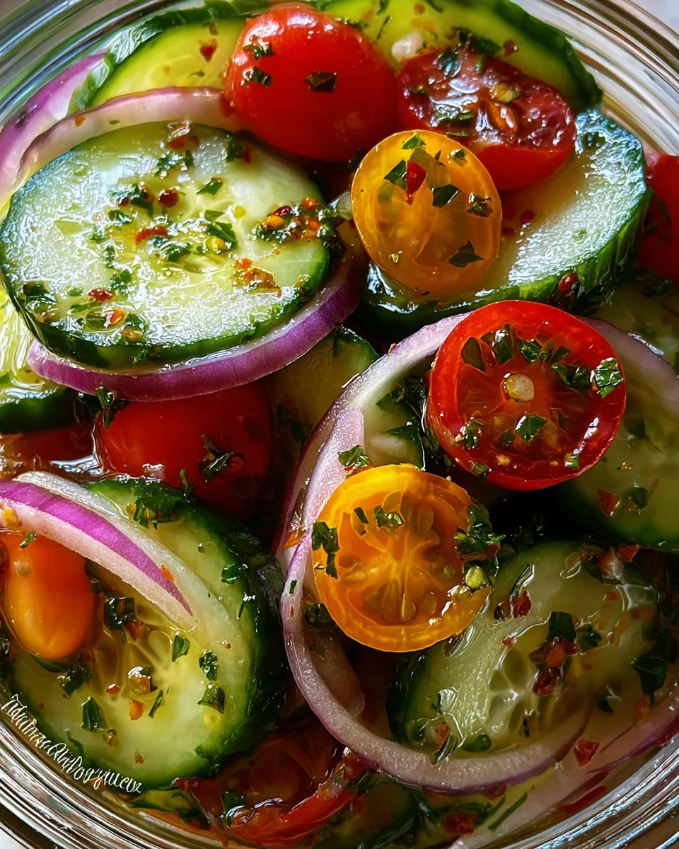 Marinated Cucumbers, Onions, and Tomatoes 21 Marinated Cucumbers, Onions, and Tomatoes