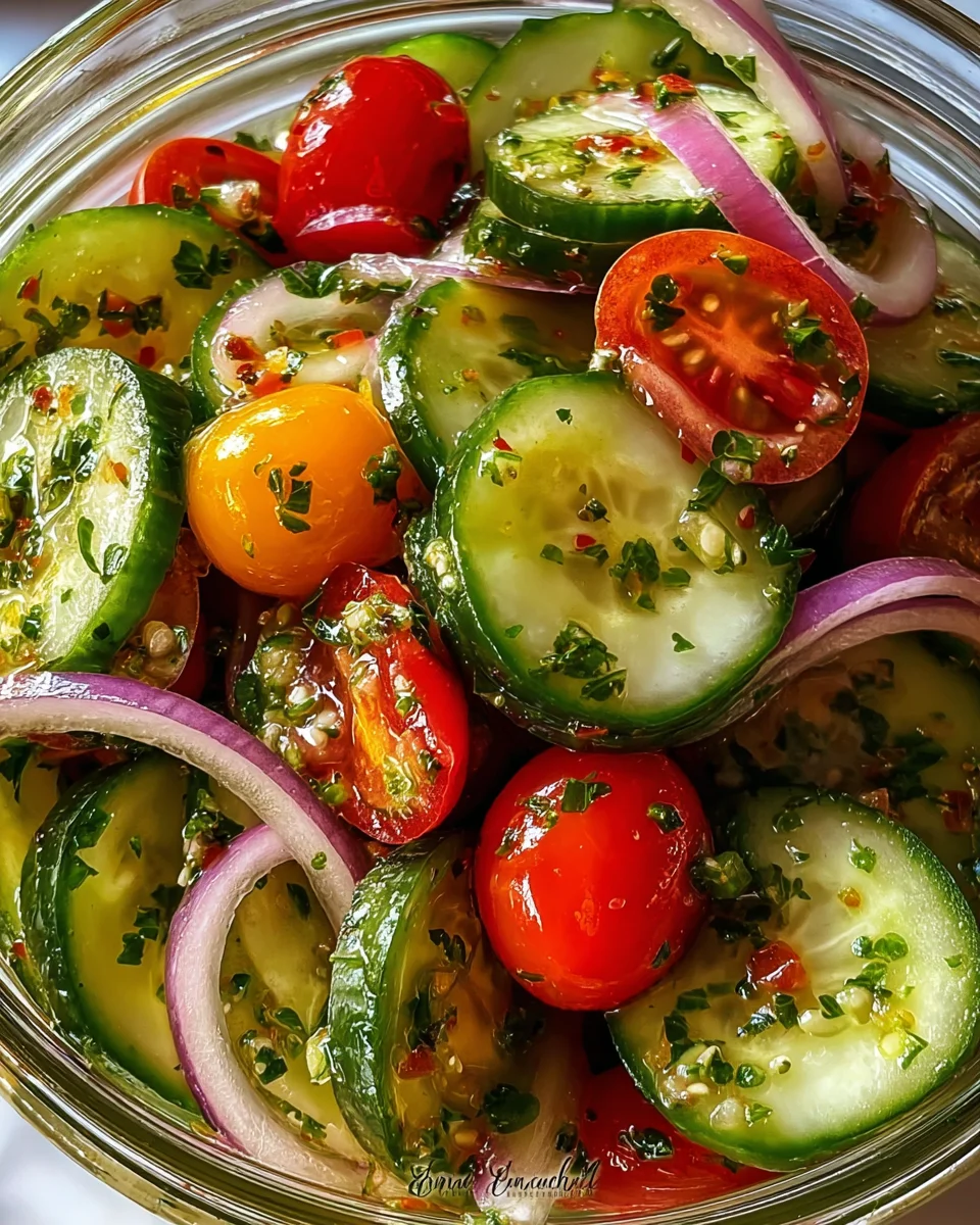 Marinated Cucumbers, Onions, and Tomatoes 18 Marinated