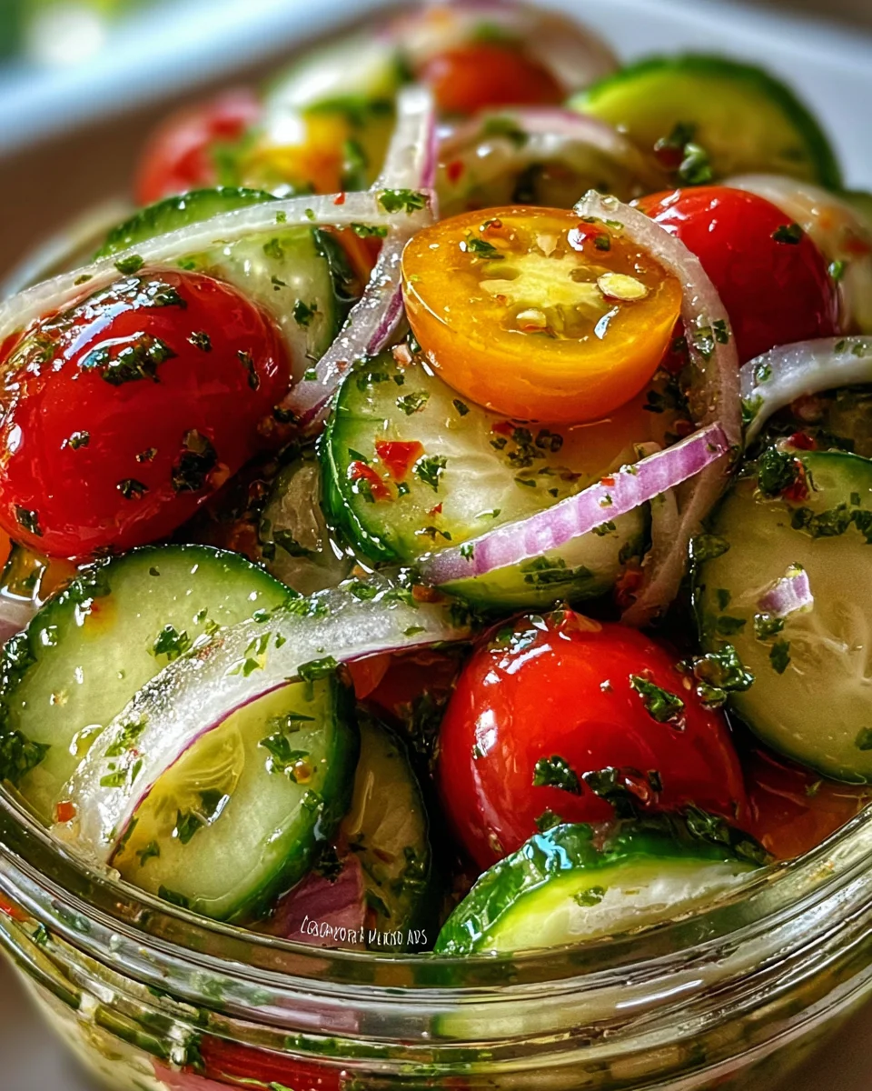 Marinated Cucumbers, Onions, and Tomatoes 19 Marinated