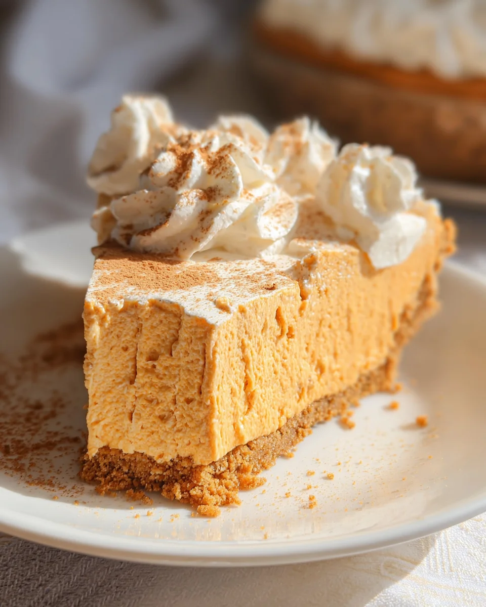 No Bake Marshmallow Pumpkin Pie