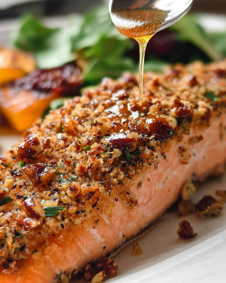 Pecan Crusted Salmon with Maple-Bourbon Glaze