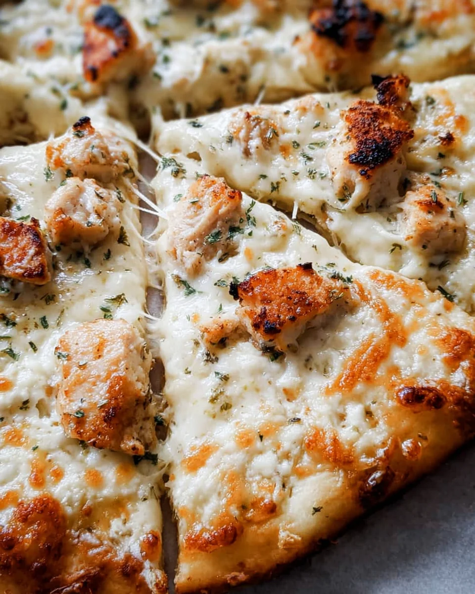 Chicken Alfredo Pizza 18 Chicken