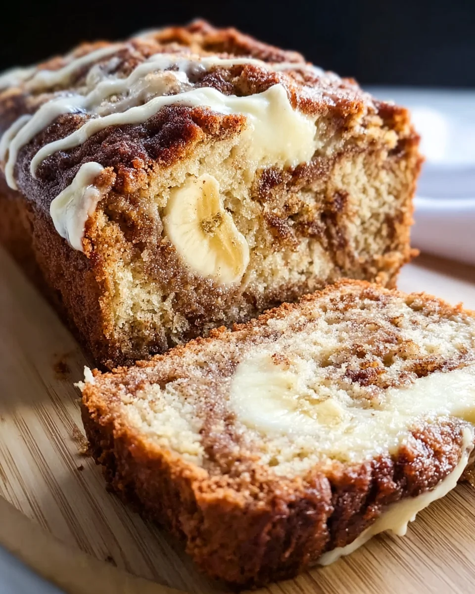Cream Cheese Cinnamon Swirl Banana Bread